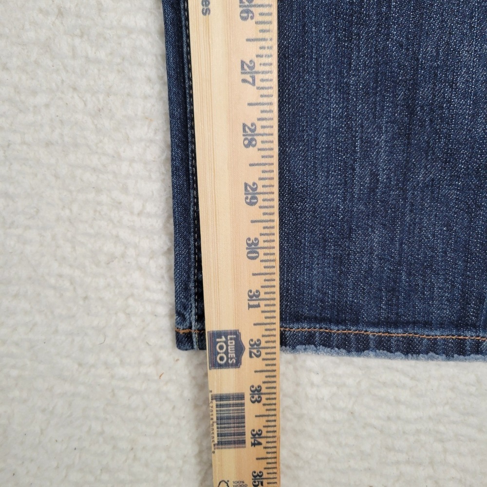 Lucky Brand Jeans Men 32x32 Dark Blue Straight Leg Button Fly Whiskered Denim - Picture 5 of 16